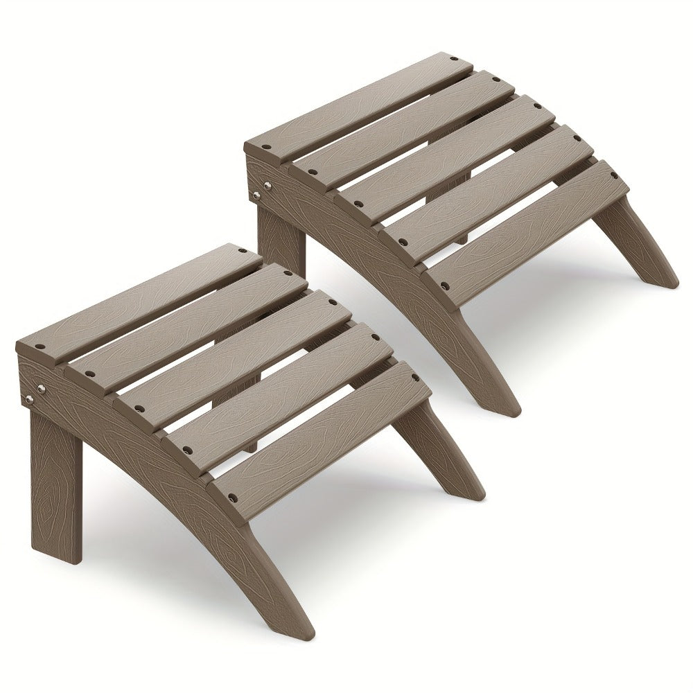 19.7-Inch HDPE Outdoor Ottoman with Footrest and Multiple Color Options for Patio