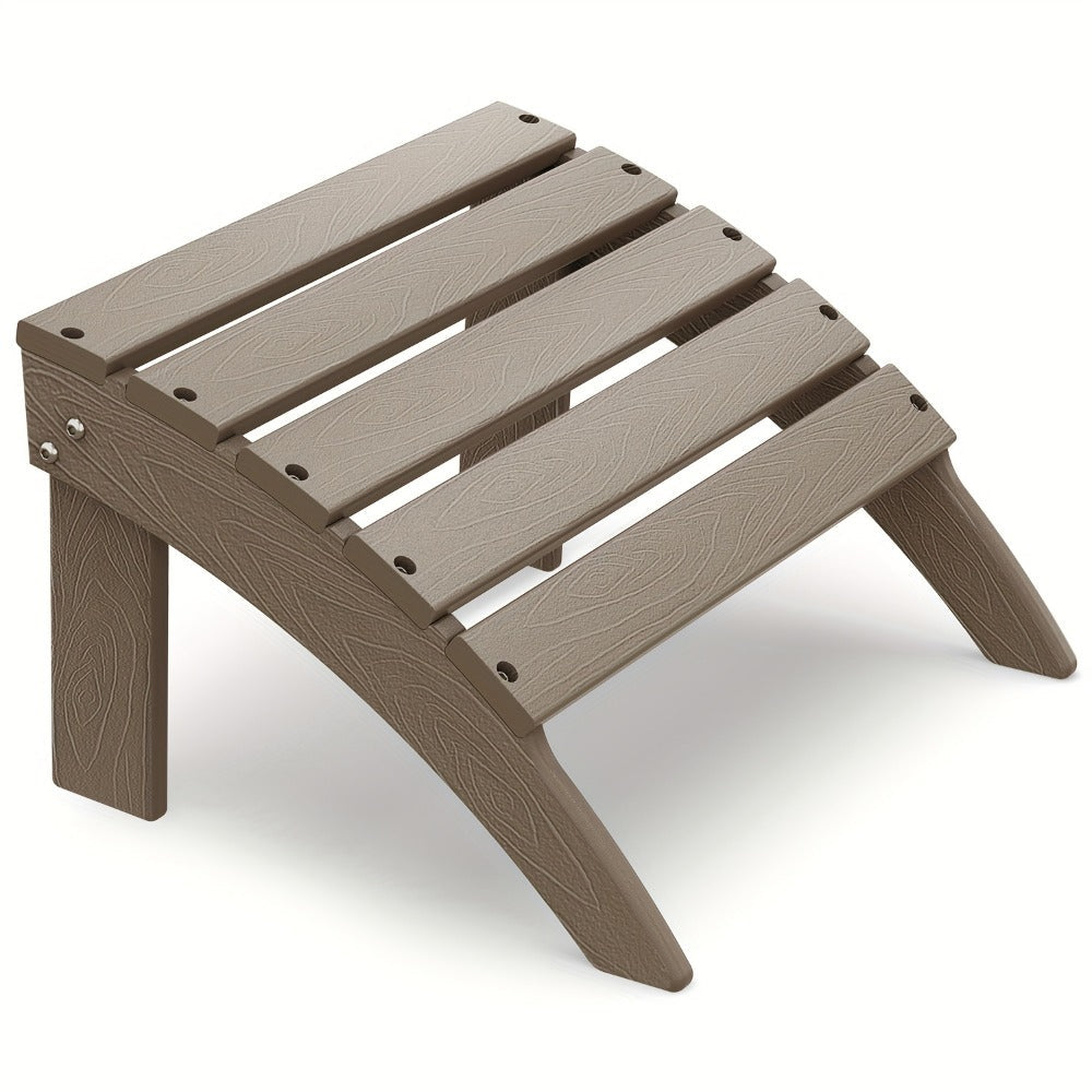 19.7-Inch HDPE Outdoor Ottoman with Footrest and Multiple Color Options for Patio