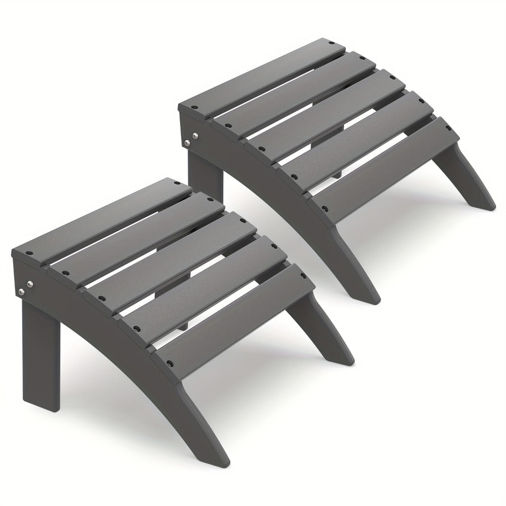19.7-Inch HDPE Outdoor Ottoman with Footrest and Multiple Color Options for Patio