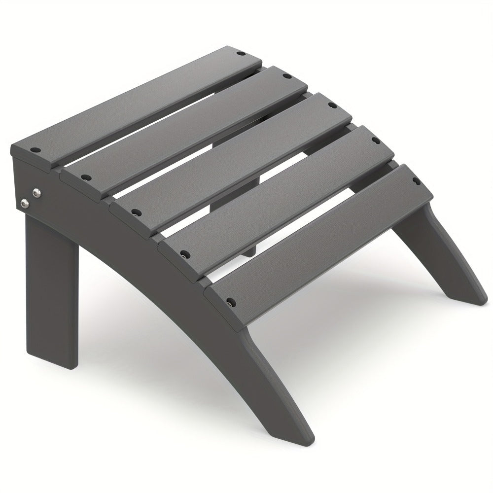 19.7-Inch HDPE Outdoor Ottoman with Footrest and Multiple Color Options for Patio
