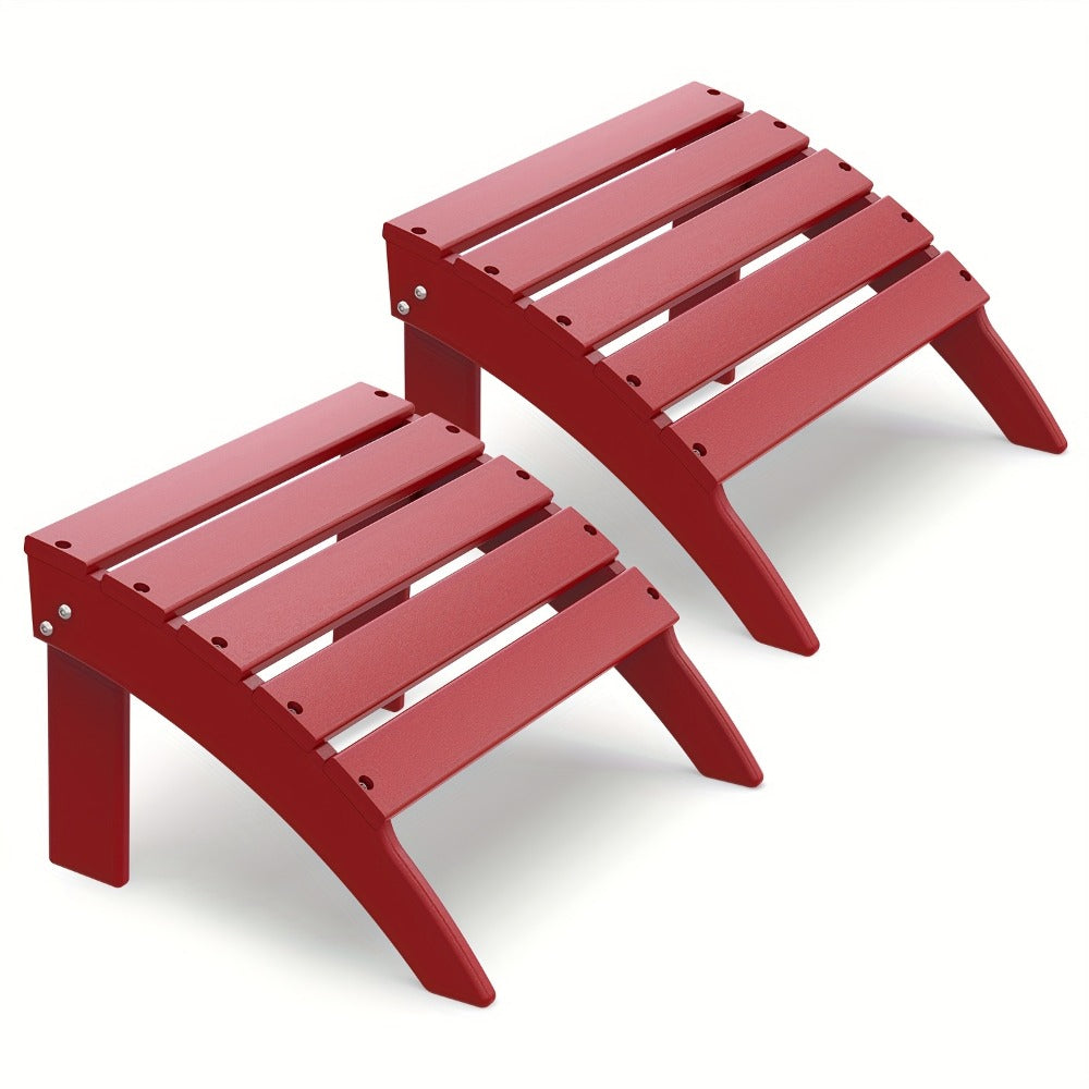 19.7-Inch HDPE Outdoor Ottoman with Footrest and Multiple Color Options for Patio