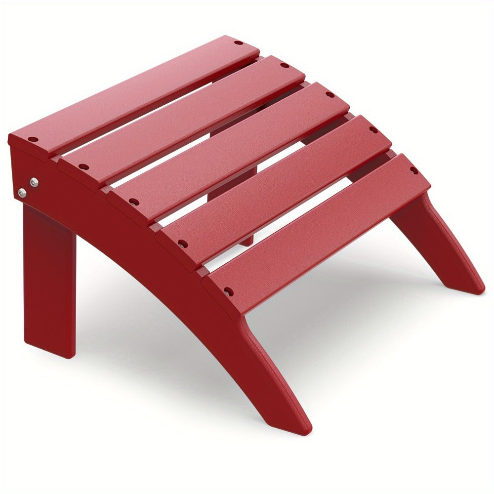 19.7-Inch HDPE Outdoor Ottoman with Footrest and Multiple Color Options for Patio