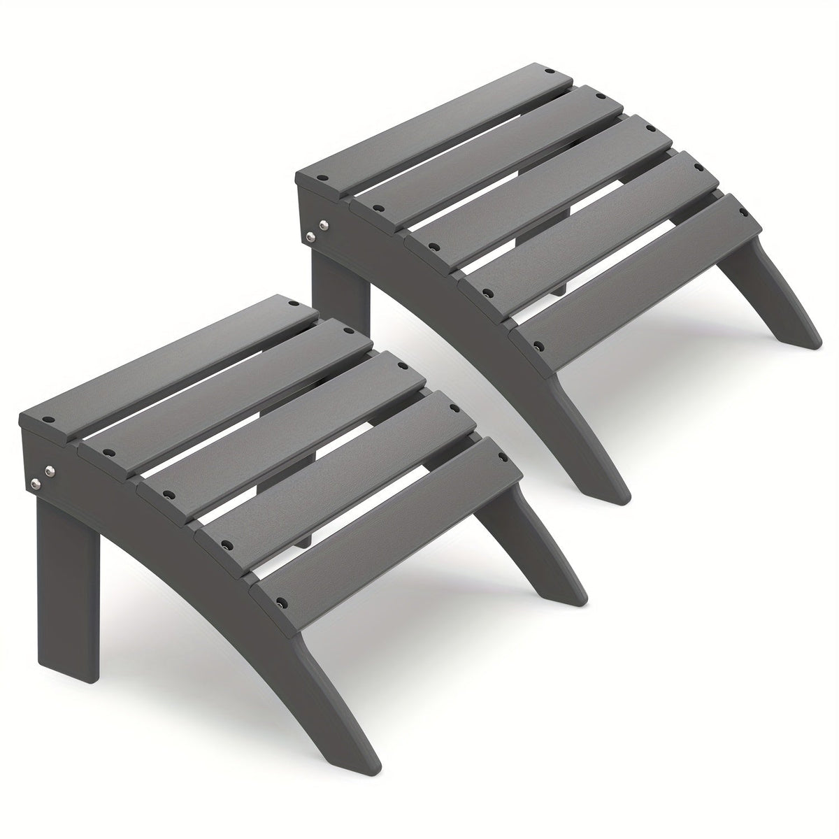 19.7-Inch HDPE Outdoor Ottoman with Footrest and Multiple Color Options for Patio