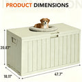 75-Gallon Outdoor Storage Box with Hinged Lid, Side Grips, Small Wheels and Three Color Options