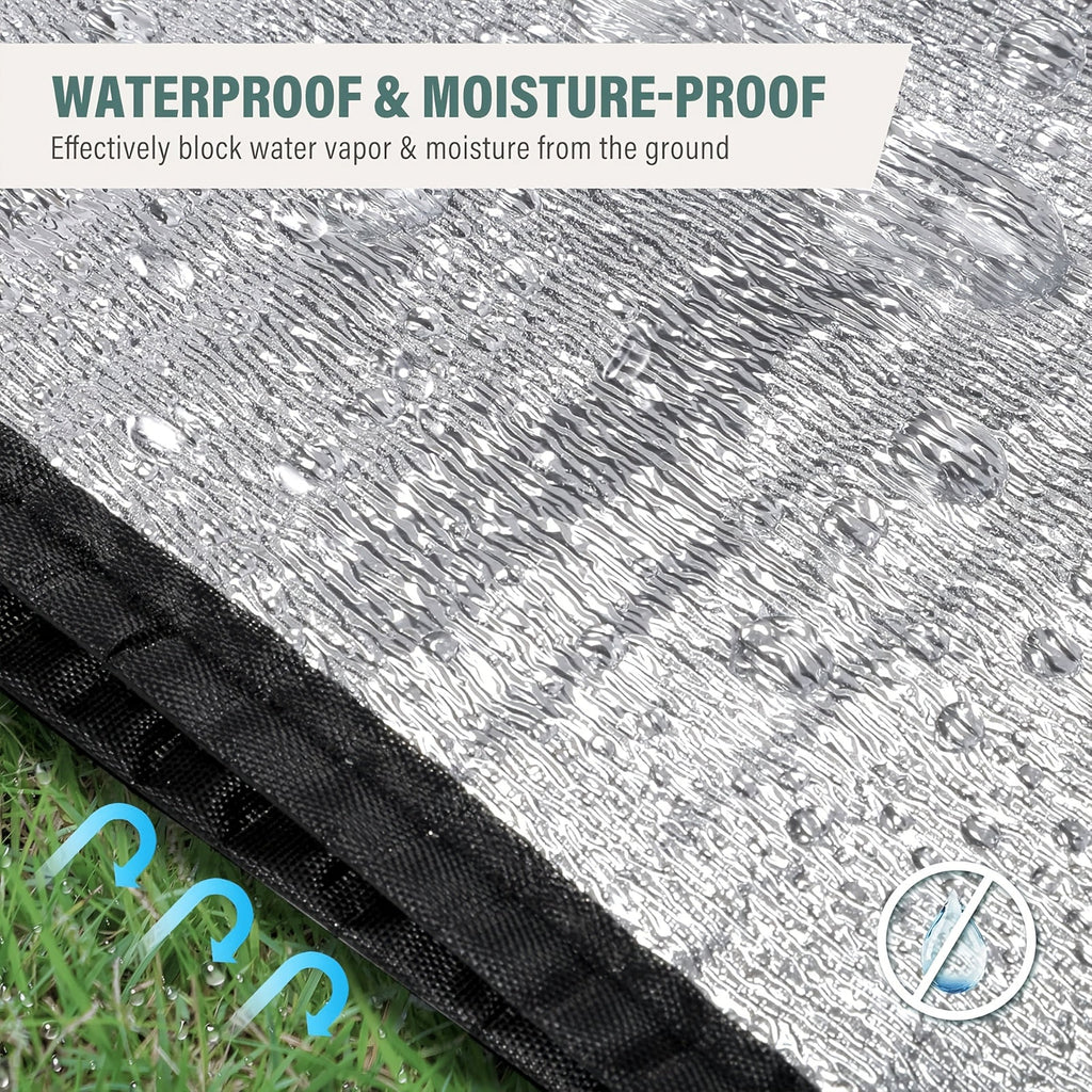 Insulated Camping Mat 2-Pack Aluminum Foil EPE Foam Foldable Moisture-Proof Outdoor Picnic Mat 78x39in – Portable Lightweight All-Season Ground Pad