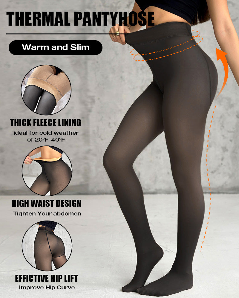 ChicMe ShapeLift 2-teilige magische, dick gefütterte Fleece-Leggings mit hoher Taille, Thermostrumpfhose, warme Leggings, 3 Farbtöne (Größe Regular/Large/Extra Large)