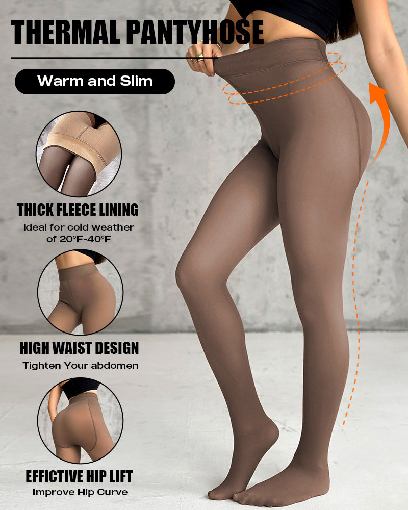 ChicMe ShapeLift 2-teilige magische, dick gefütterte Fleece-Leggings mit hoher Taille, Thermostrumpfhose, warme Leggings, 3 Farbtöne (Größe Regular/Large/Extra Large)