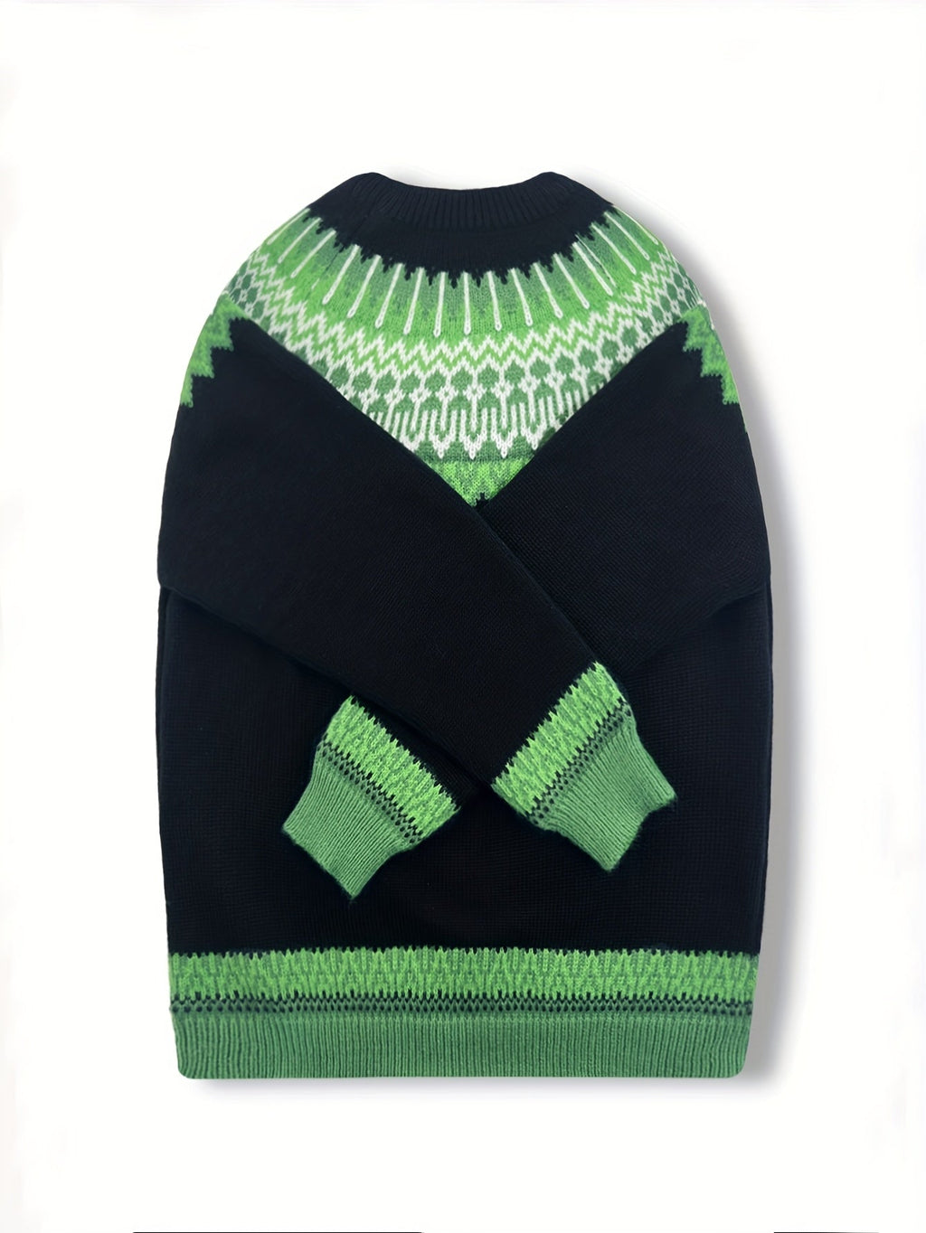 Sylvia | Grobstrick-Jacquardpullover mit Rundhalsausschnitt