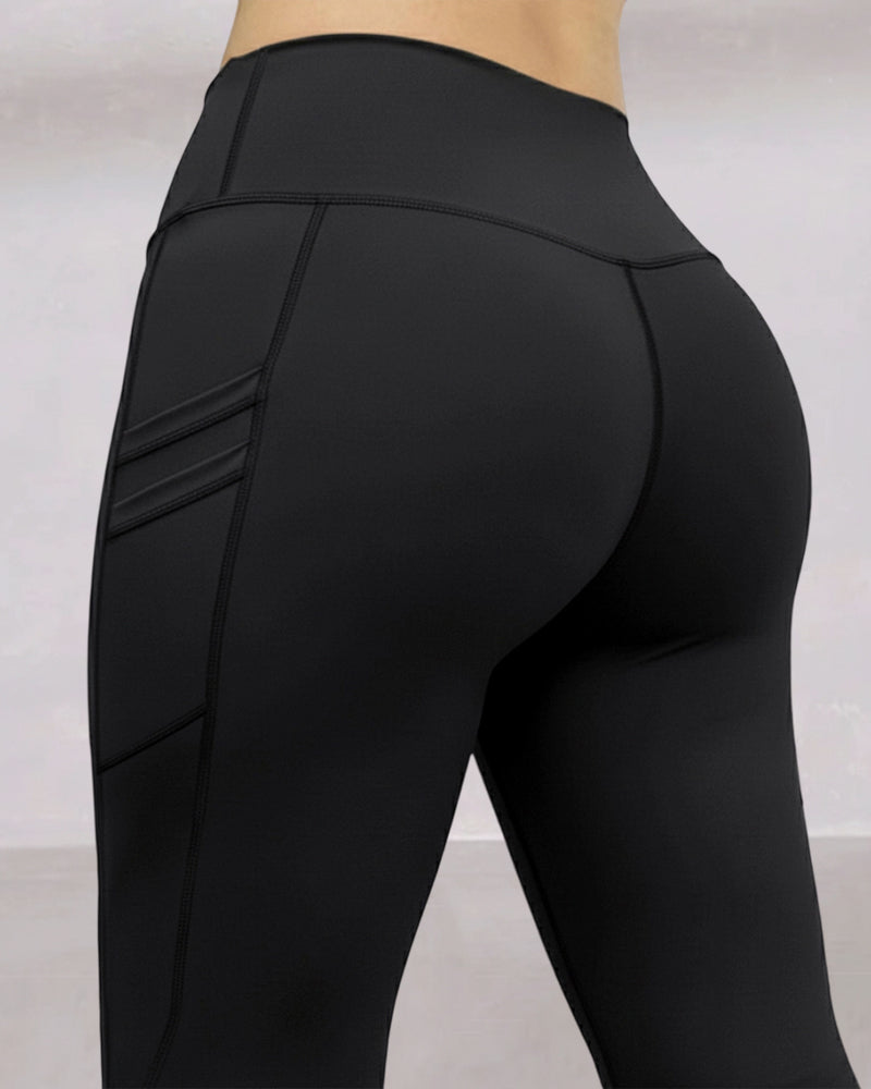 Winter Warme High-Waisted Sport-Leggings mit Bauch-weg-Effekt, Po-Lifting, ultraweich, thermogefüttert, Yoga-Hose, Damen-Sportbekleidung mit seitlichen Eingrifftaschen