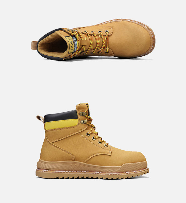 High-Top Retro Martin Boots for Men – Autumn Winter Workwear Style