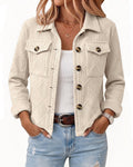 Women's Argyle Embossed Lapel Single Breasted Crop Coat