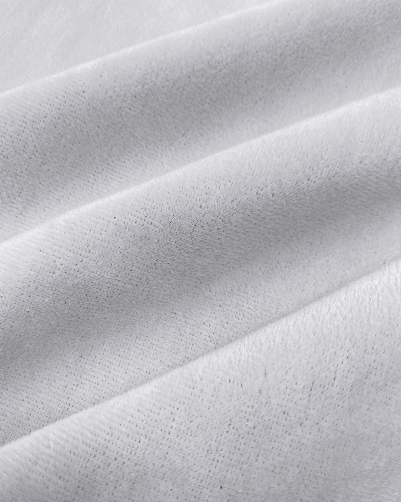 U-Neck Long Sleeve Ribbed Tops Fleece Lined Basic Layering Soft Thermal Tee (No Padding)