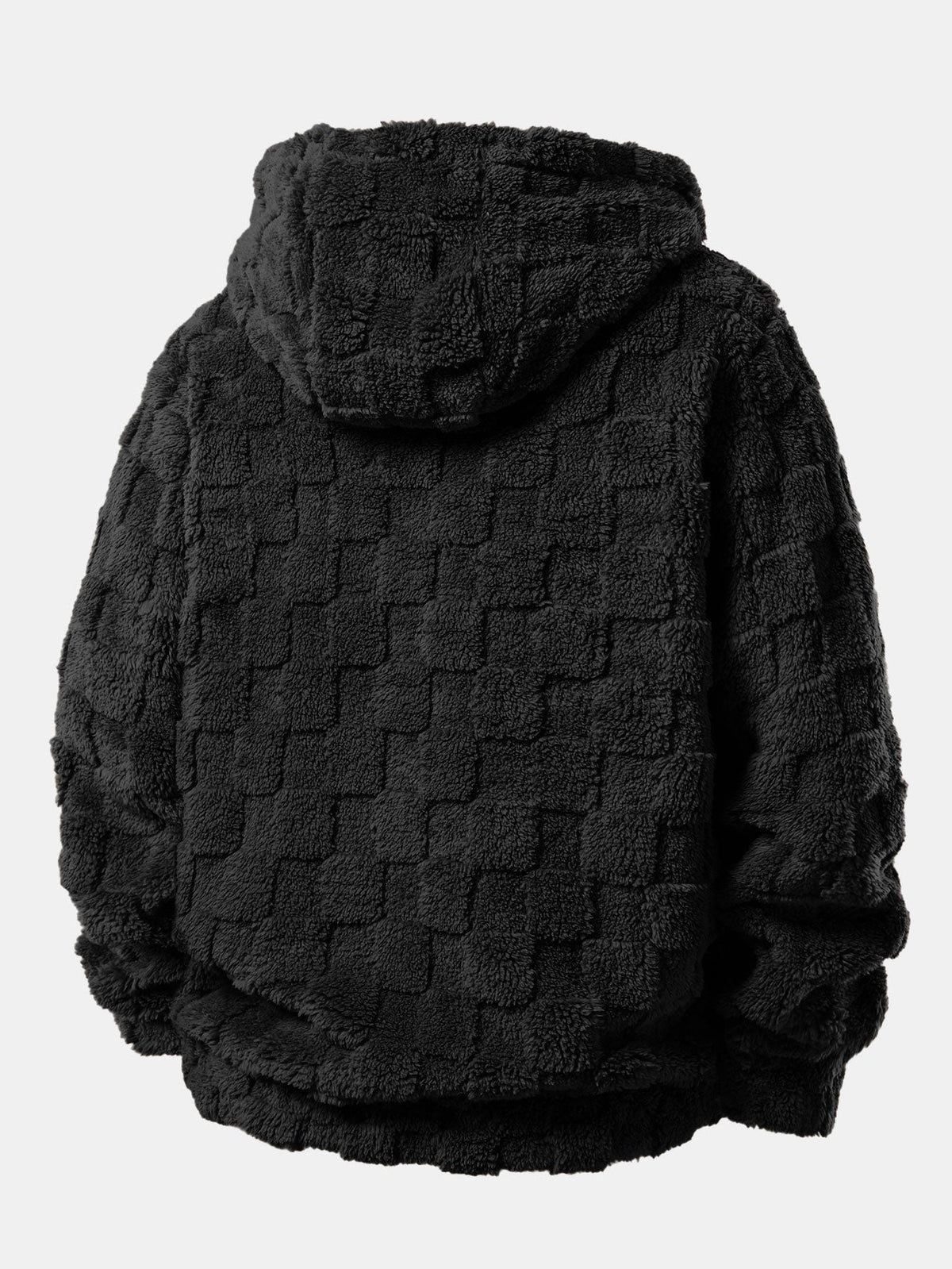 Teddy-Kapuzenjacke mit Schachbrettmuster