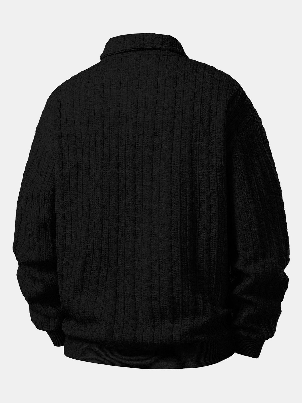Relax Fit Twisted Jacquard Polo Sweatshirt