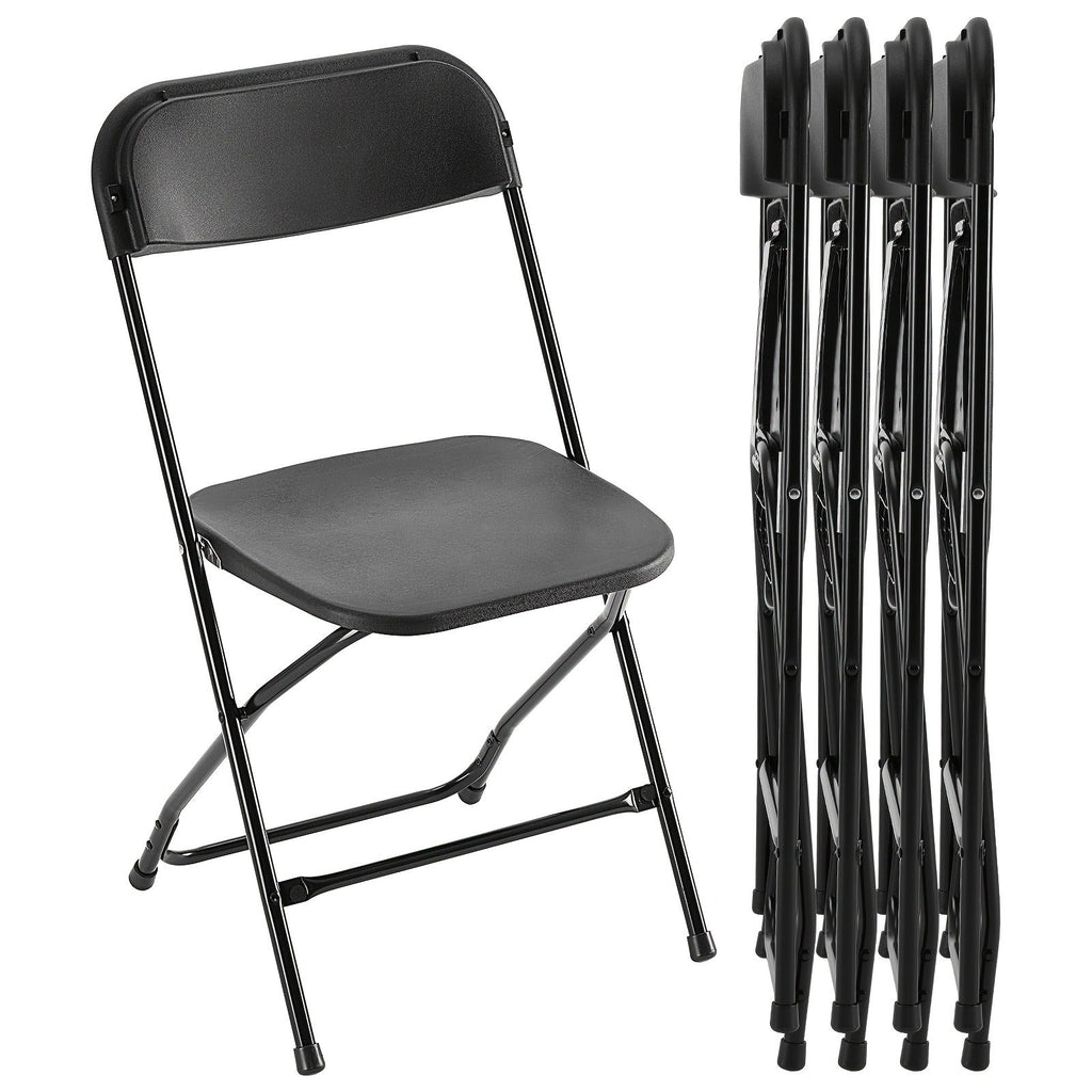 White or Black Molded-Seat Folding Chair Sets in 4, 6, 8, 10 or 20-Piece Checkouts Pictured