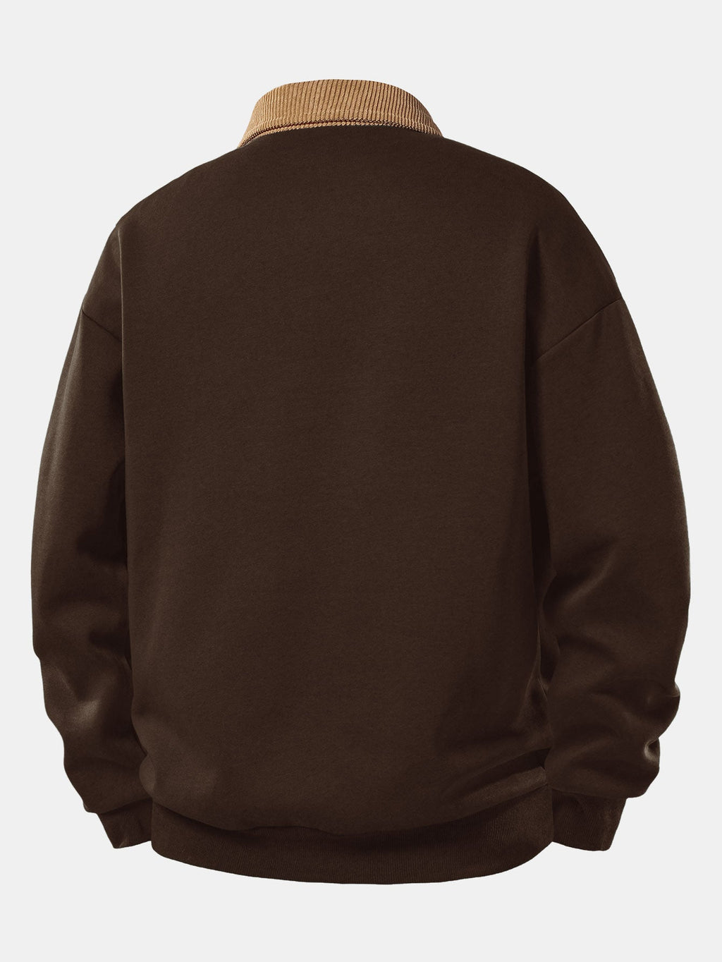 Relax Fit Milano Print Contrast Corduroy Polo Collar Sweatshirt