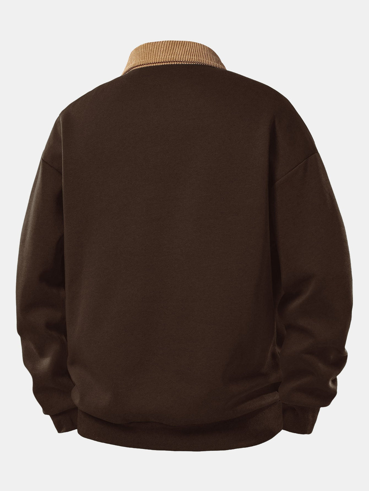 Relax Fit Milano Print Contrast Corduroy Polo Collar Sweatshirt