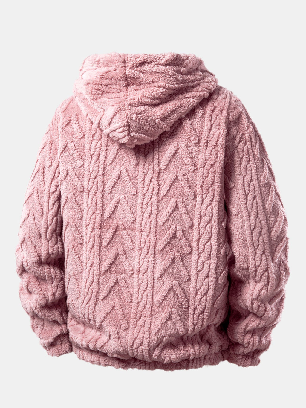 Geometric Jacquard Teddy Hoodie