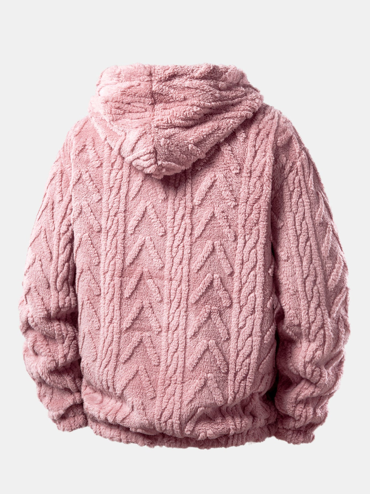 Geometric Jacquard Teddy Hoodie