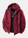 Geometric Jacquard Teddy Hoodie