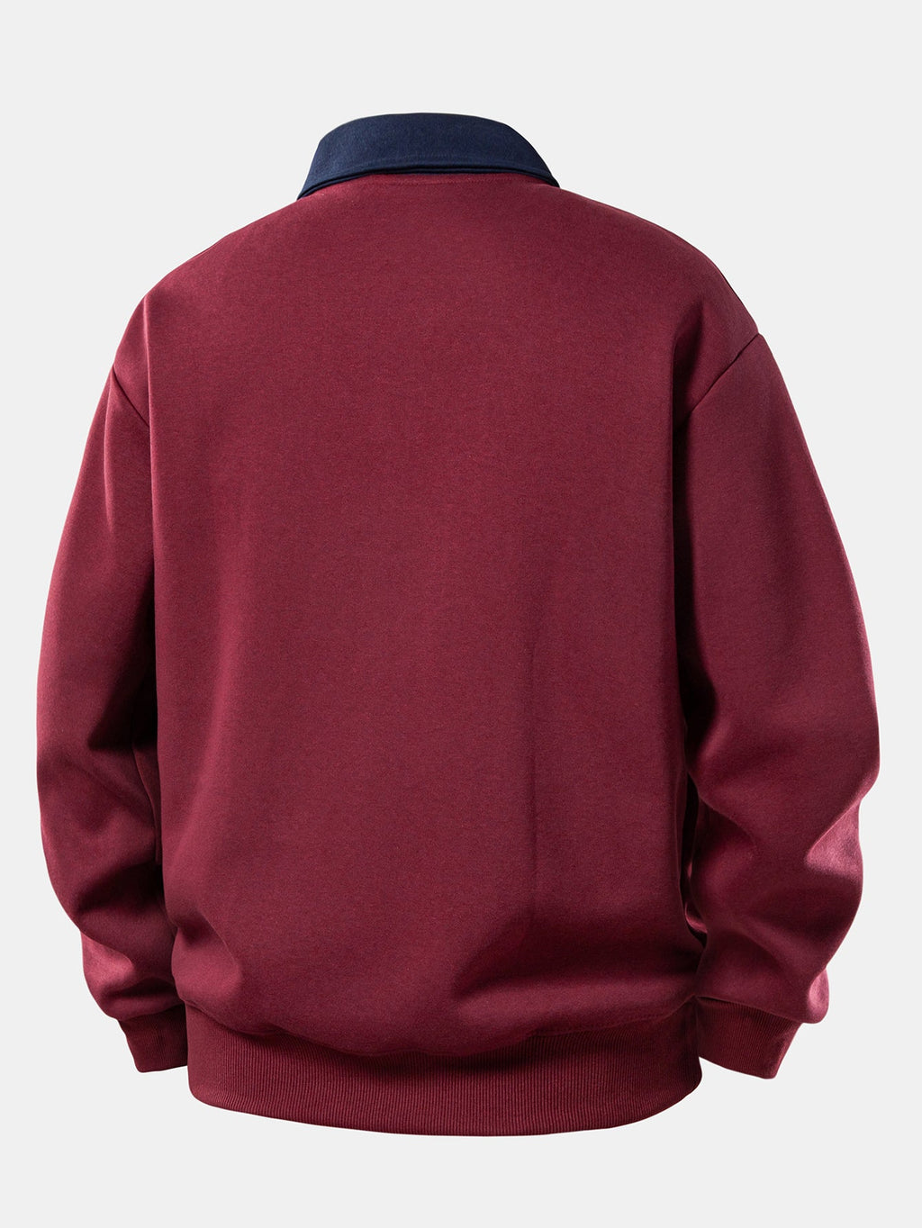 Relax Fit Vintage Car Print Contrast Polo Sweatshirt