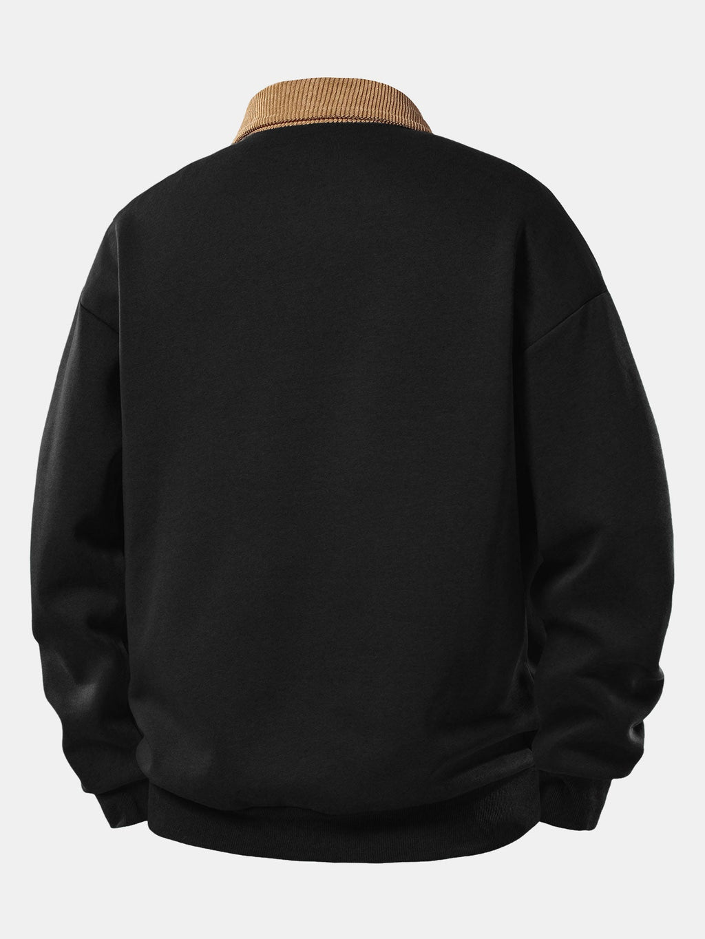 Relax Fit Milano Print Contrast Corduroy Polo Collar Sweatshirt