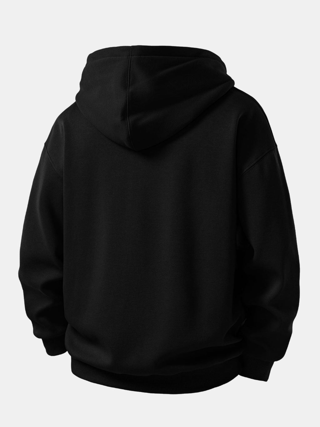Smiley Face Print Plush Fleece Lined Zip-Up Hoodie