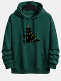 Colorful Light Black Cat Print Relax Fit Hoodie