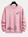 Dinosaurs Avoid Meteorites Print Relax Fit Sweatshirt