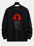 Japanese Samurai Print Relax Fit Sweatshirt
