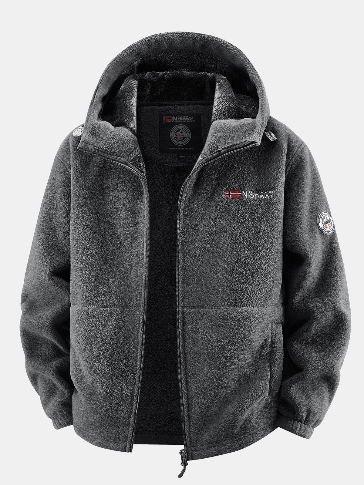 Teddy Fleece Lined Polar Fleece Hooded Coat