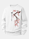 Tokyo Japanese Cherry Blossoms Print Relax Fit Sweatshirt