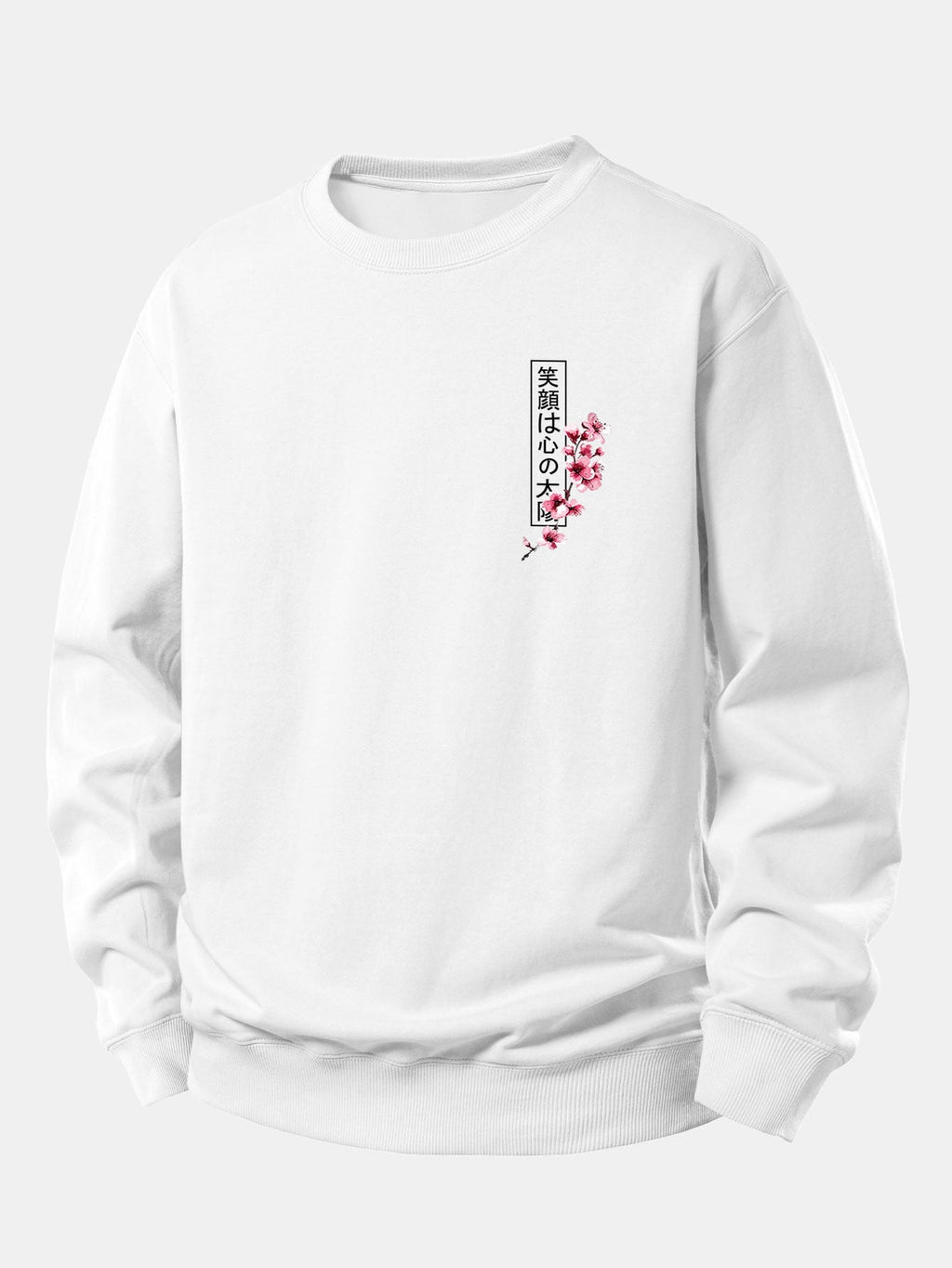 Japanese Samurai Katana Koi Fish Sakura Print Relax Fit Sweatshirt