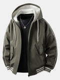 Relaxed Fit Zip-Up Hooded Jacket