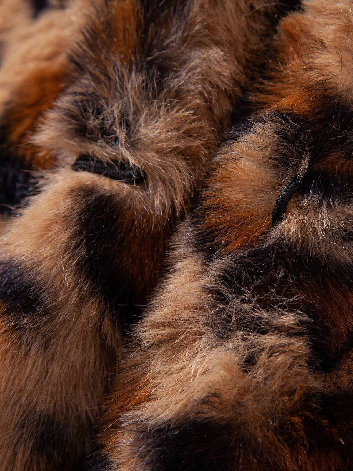 Faux Fur Leopard Notch Lapel Overcoat