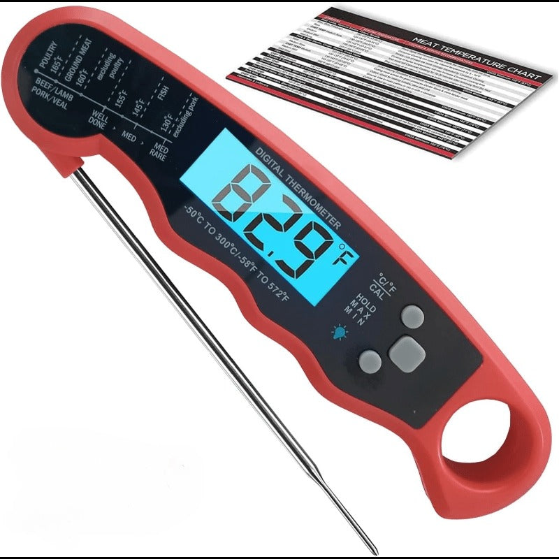 Digital Food Thermometer in a Folding Design with a Backlit Display and a Calibration Mode