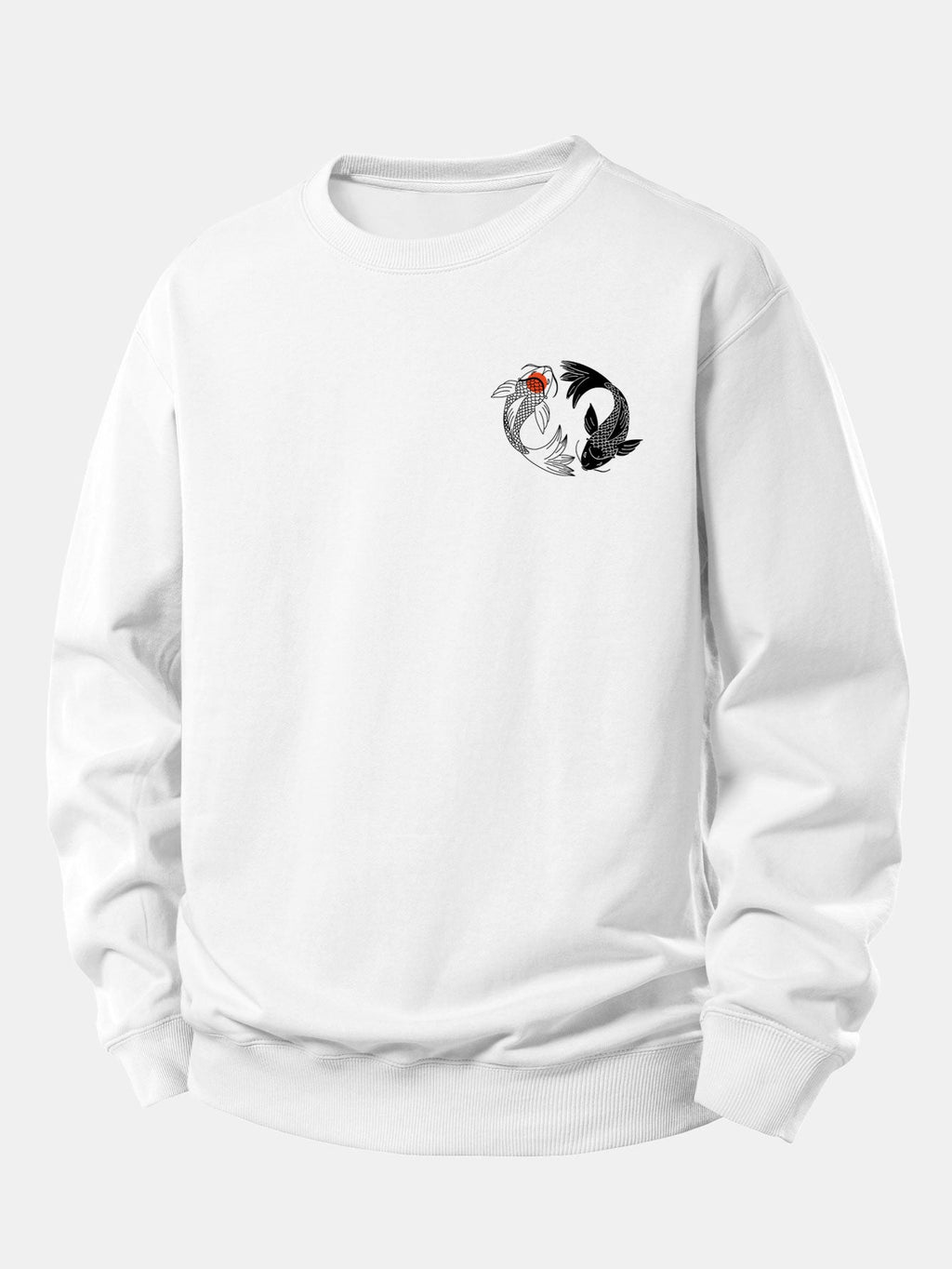 Japanese Koi Print Relax Fit Sweatshirt