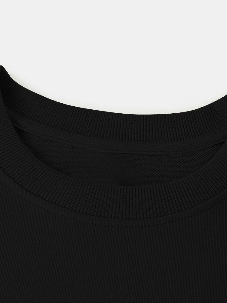 Worldwide Letter Print Crew Neck Relaxed Sweatshirt