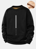 Dream Stripe Print Teddy Fleece Lined Sweatshirt