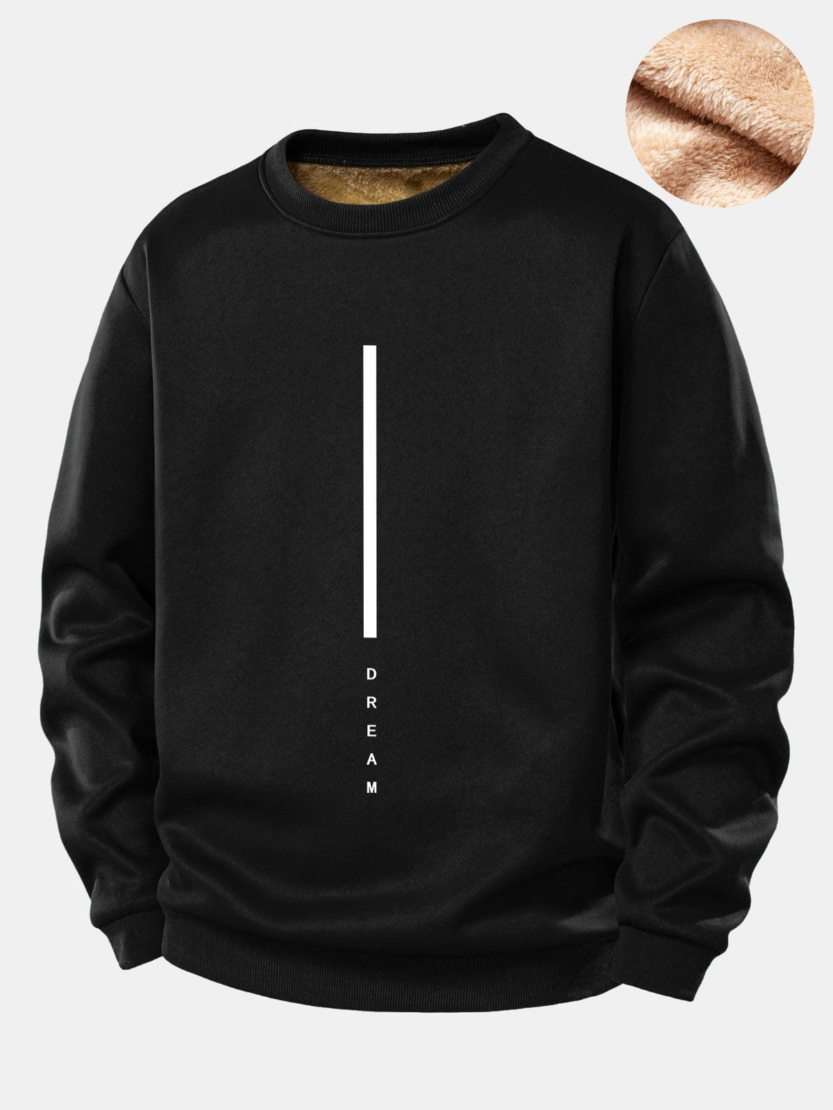 Dream Stripe Print Teddy Fleece Lined Sweatshirt