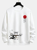Ink Landscape Sunset Print Relax Fit Sweatshirt