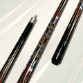 58-Inch Maple Pool Cue with Two-Piece Construction, Decorated Butt and Style A, B or C Design Choices