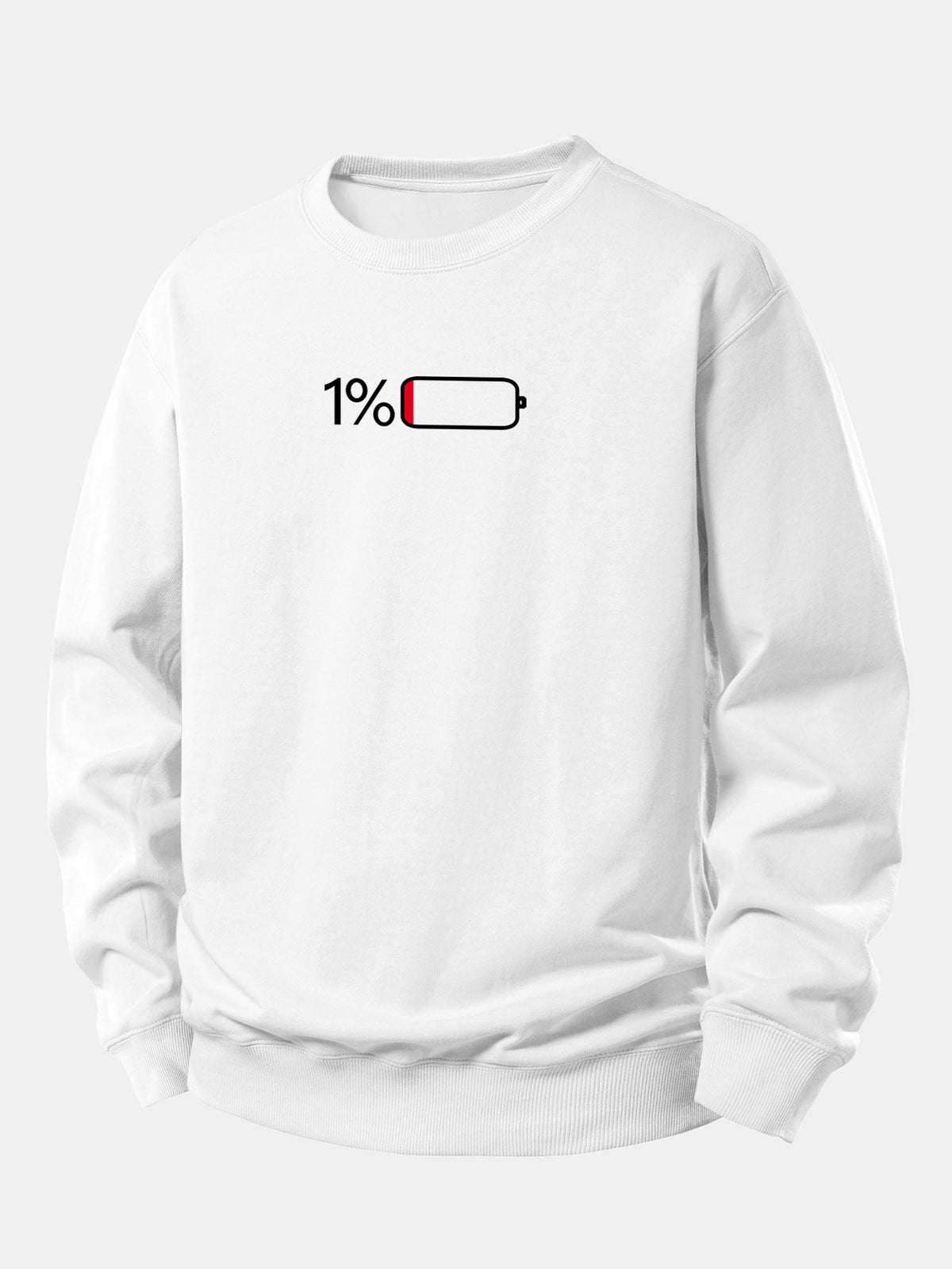 1% Battery Print Relax Fit Sweatshirt