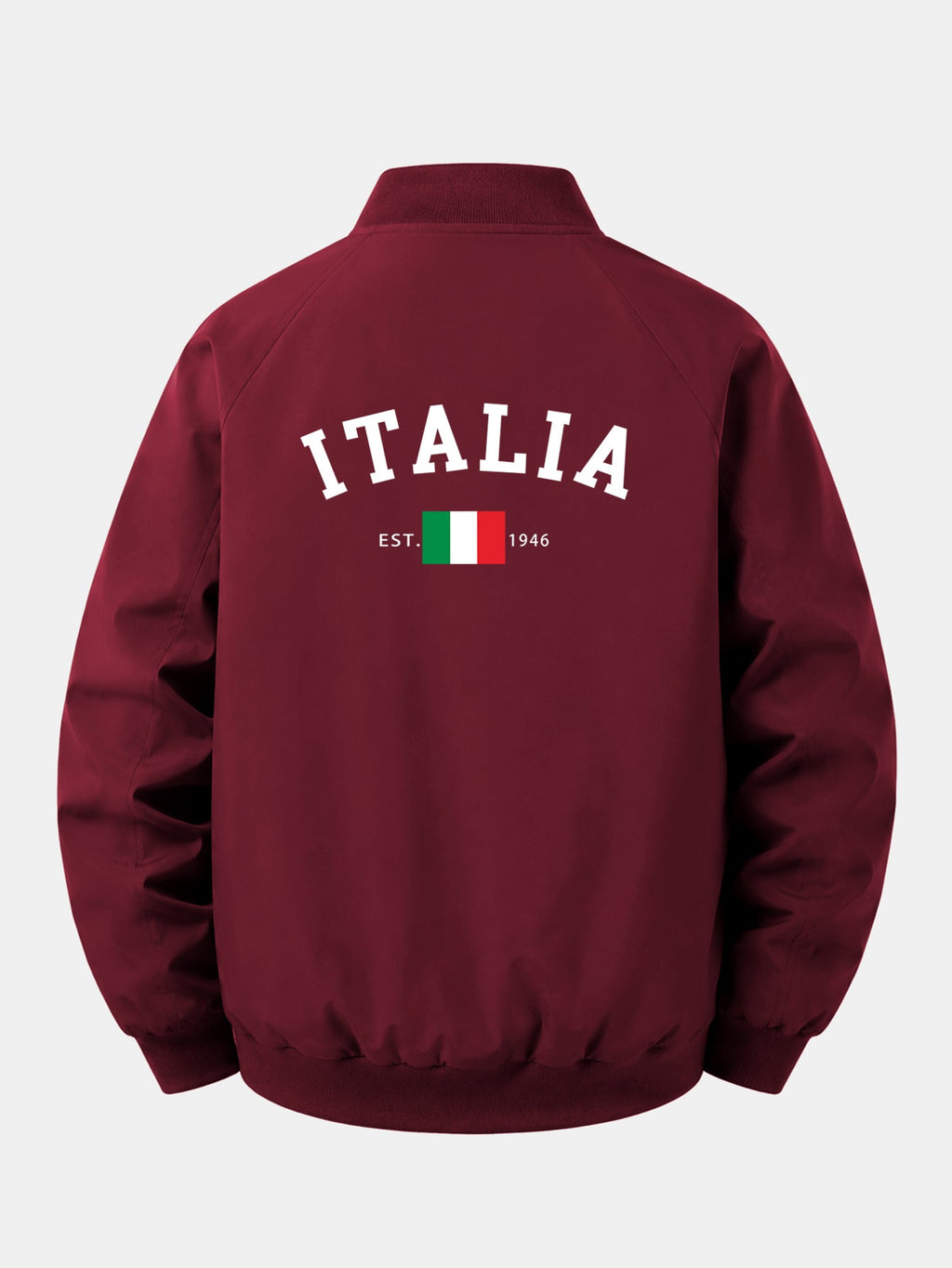 Relax Fit Italy Print Zip-Up Bomber Jacket