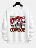 Western Cowboy Print Relax Fit Sweatshirt