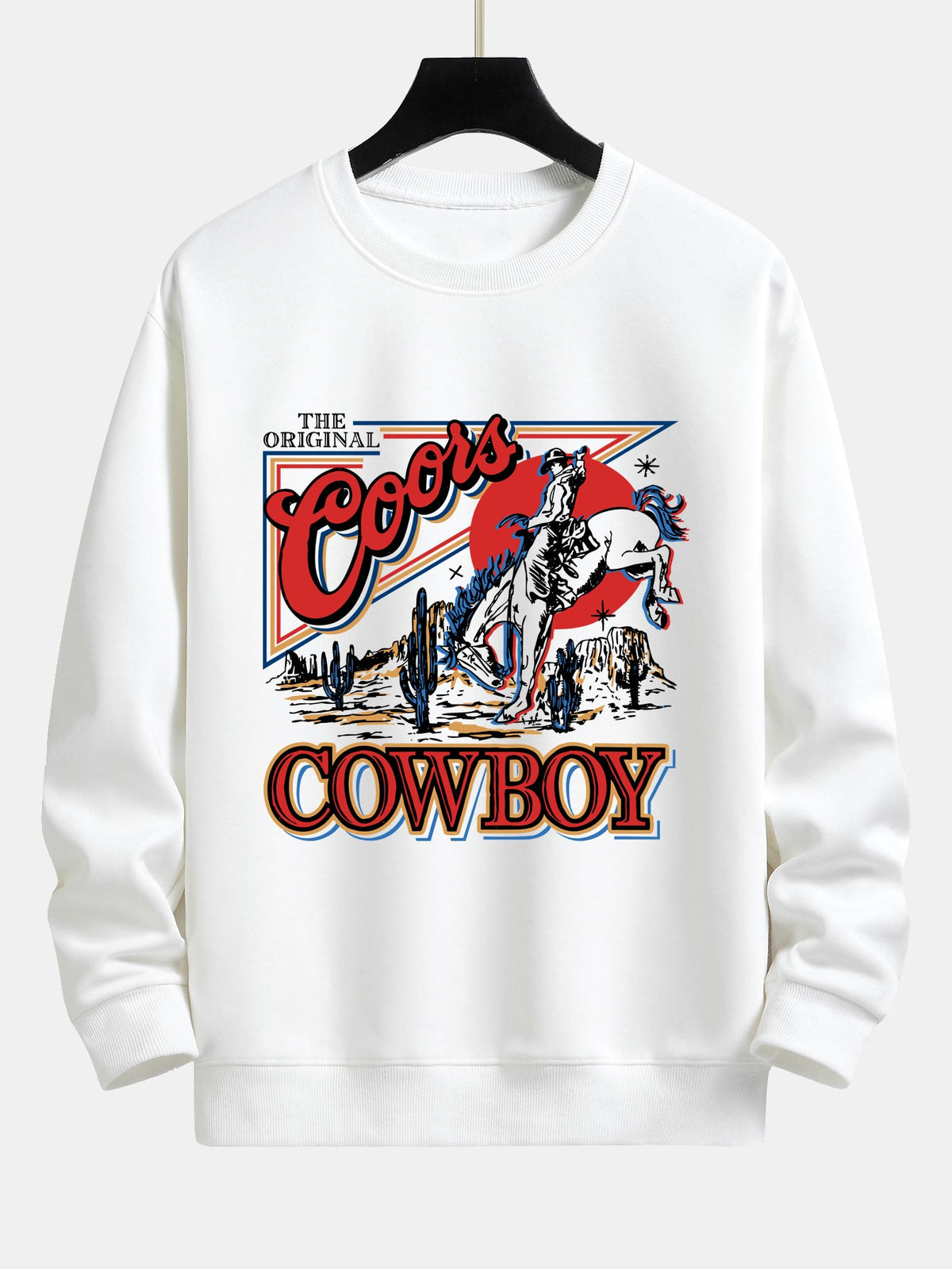 Western Cowboy Print Relax Fit Sweatshirt