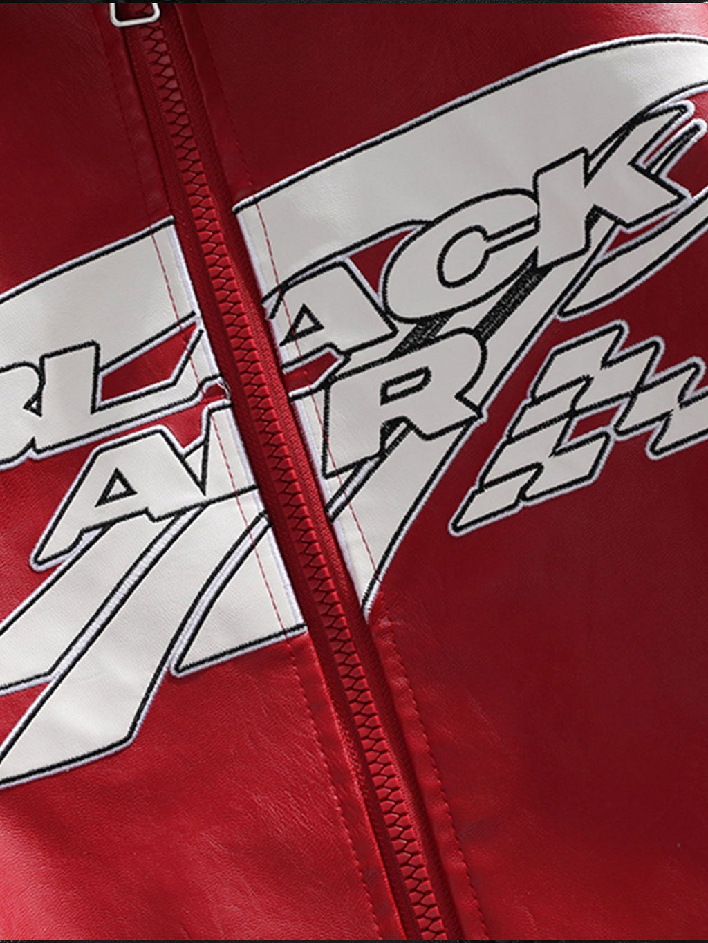 Black Air Leather Racing Jacket