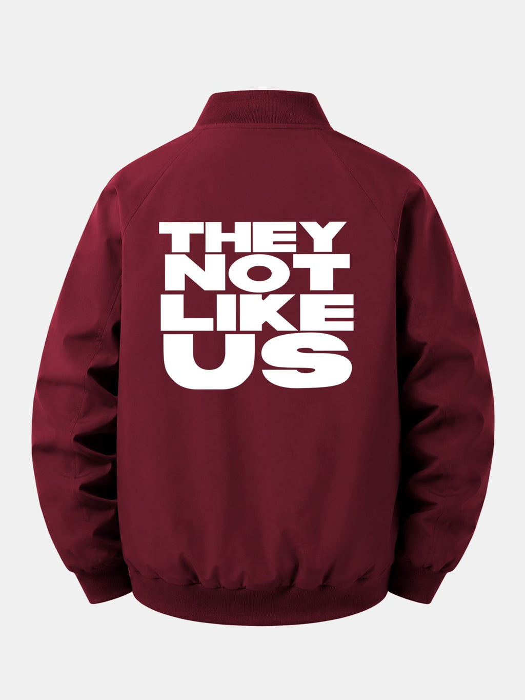 Relax Fit They Not Like Us Print Zip-Up Bomber Jacket