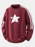 Relax Fit Star Print Vintage Stripe Raglan Sweatshirt