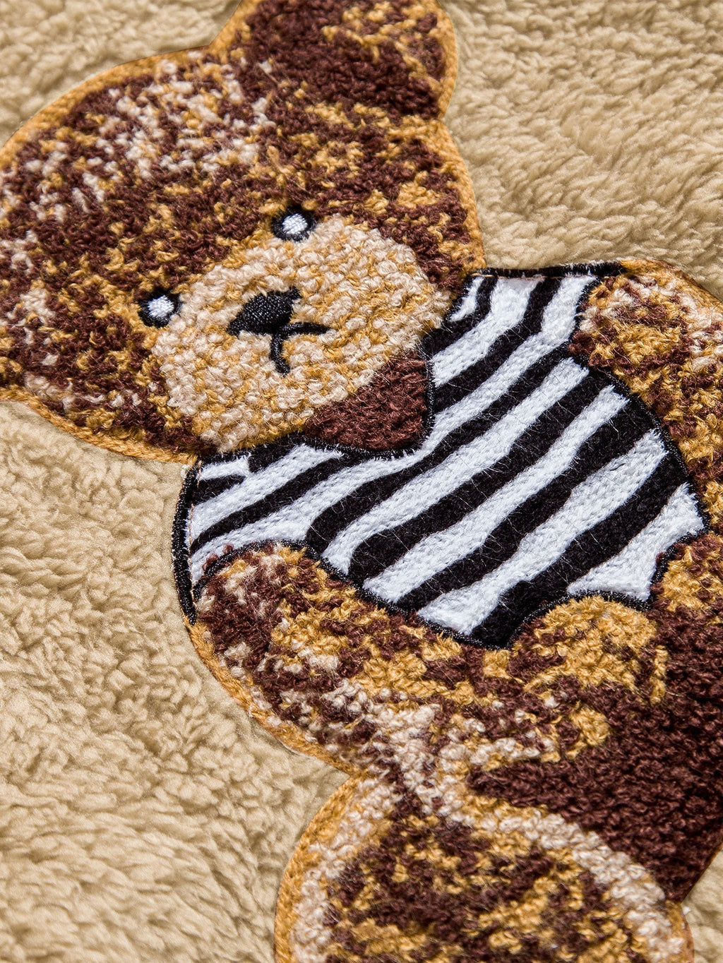 Bear Embroidered Patch Teddy Hoodie